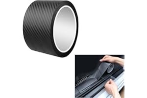 FARMTY Adhésif 3D Fibre Carbone Vinyle, Film Carbone Voiture,Fibre de Carbone Autocollant, Seuil de Porte de Voiture,pour Voiture Vélo Moto (10cm X 300 cm)