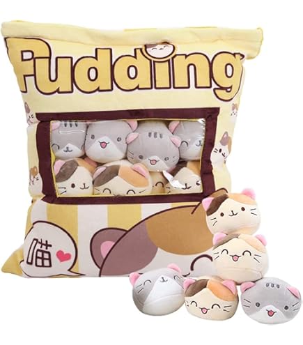 HXPLN Axolotl Pudding Kussen Met 6 Schattige Pluche Axolotls - Snackkussen Knuffeltas