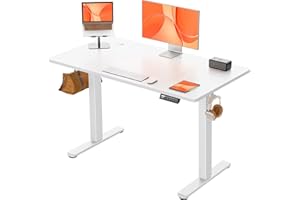 ErGear Escritorio Elevable Eléctrico, Mesa de Trabajo Ajustable en Altura, Mesa de Oficina en Casa con Tablero Ensamblado, 120 x 60 cm, Estilo Moderno, Ideal para Trabajo, Redacción y Juegos