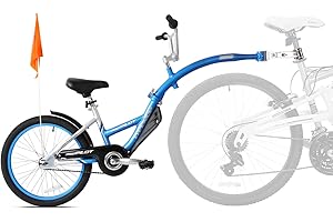 AMMACO Weeride Pro Pilot Tagalong Trailer Childrens Kids Bike Tow Bar Folding Alloy 20" Wheel Blue