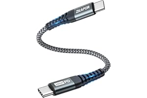ZKAPOR Kabel USB C do USB C Krótki 30 CM, ładowarka typu C 240 W szybkie ładowanie PD 3.1 Kabel typu C 100 W do iPhone 15/15 Pro Max, Samsung Galaxy S23/S22, Pad Pro, Air, Huawei P40/Mate 60, Pixel