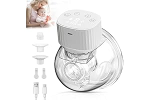 Hands Free Breast Pump, Sunowl Wearable Breast Pump Hands Free Electric Breast Pump with 3 Mode & 9 Levels Strong Pumping, Anti-backflow Ultra-Quiet Touchscreen LCD Display 19/22 Flange