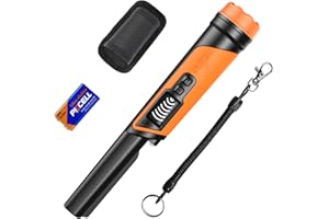 DR.ÖTEK Pinpointer Metalldetektor Klein, IP68 Vollkommen Wasserdichtes Handheld Pin Pointer mit Holster, LCD-Bildschirm, Störungsunterdrückungsfunktion, Höhere Empfindlichkeit, 3 Alarmmodi, Orange