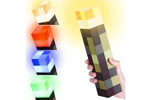 LIAVOP Lámpara de Pared con Forma de Antorcha, luz Nocturna de 28 cm con Gancho, 4 Colores, Recargable por USB, ideal para Mesita de Noche, Habitación Infantil, Sala de Estar, Sala de Juegos, Estudio