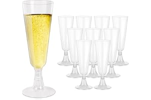 Pomeloone 24 Pezzi Bicchieri da Champagne, Calici da Vino Eleganti Trasparenti Riutilizzabili in Plastica Impilabili, Perfetti per Feste, Matrimoni, Compleanni, Picnic - 150ml