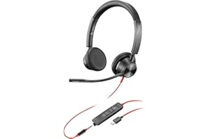 Micro-casque filaire Poly Blackwire 3325 – Perche de microphone flexible – Son stéréo hi-fi - PC/Mac/téléphone portable - Certifié pour Microsoft Teams