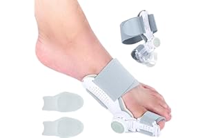 HBSFBH Botón Ajustable Corrector Juanetes, Corrector Juanetes Mujer Hombre, Enderezador Del Dedo Gordo Del Pie, Corrector de Juanetes Ajustable con Almohadilla de Silicona Gel, para pie Izquierdo o Derecho