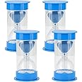 KEILEOHO 4PCS 5 Minutes Sand Timer, Blue Countdown Sand Timer, Plastic Hourglass Timer for Gift, Home Office Decoration