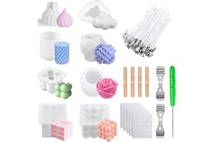 HIQE-FL HIQUE-FL - Molde de vela de silicona 8 piezas, bola 3D para decoraciones de bricolaje, regalos, jabón artesanal, pudín