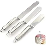 BrilliantDay Set Spatola Cucina,3 Pezzi Spatole per Pasticceria in Acciaio Inox Spalma Crema con Manico Antiscivolo,Set Spato