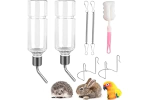 XULEGGNK Trinkflasche Hasen Winterfest 2 Stück, Hamster- und Meerschweinchen-Set, Hasentrinkflaschen, Trinkflaschen für Nager, Zubehör (180 ml + 350 ml)