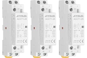 JOYELEC 3 Pièces Contacteur AC domestique, 2P 25A 1NC 1NO Contacteur AC domestique automatique 220V/230V 50/60Hz, 2 pôles, montage sur rail DIN 35 mm