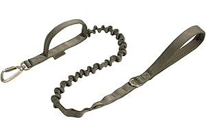 EXCELLENT ELITE SPANKER Correa táctica para Perros Militares Espacio táctico Clips de Gancho de Aluminio Correa elástica para Perros Cuerda elástica Cables para Perros con 2 Asas(RGN)