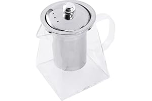 MDYBF ThéIèRe CarréE en Verre avec Infuseur, ThéIèRe en Borosilicate de 550 Ml avec Passoire, ThéIèRes à Feuilles Transparentes pour Thé en Vrac