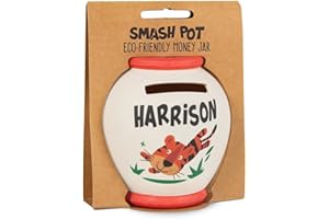 History & Heraldry Personalised Bamboo Smash Pot Money box (Harrison)