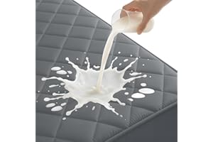 ‎YSTELLAA YSTELLAA Matratzenschoner Wasserdicht 140x200cm, Weiche Matratzenbezug Atmungsaktive, Mattress Protector Anti-Milben, Matratzenschutz Für Matratzen Topper Bis 30cm, Grau