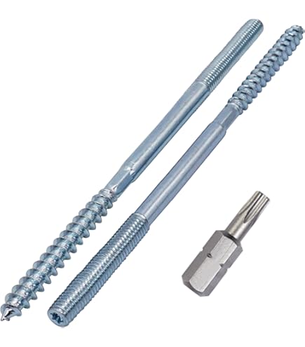DSM? Stokschroeven M10 x 80 mm met torx-aandrijving (TX 25) verzinkt M6 - M12, schroeven met dubbele schroefdraad voor buisklemmen, SW 8 mm, houtverbindingen, buisklemmen montagemateriaal 5 stuks