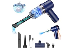 DERJLY Aspirateur à Main sans Fil, 8000Pa 120W Mini Aspirateur de Voiture Puissant, Aspirateur Portable pour Voiture/Animal Domestique/Maison/Bureau/Table Canapé (Bleu)