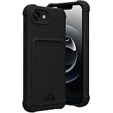 Zipax Apple İphone 16E İle Uyumlu Kılıf Kartlıklı Soft Silikon Azn Kelvin Siyah