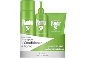 Plantur 39 Caffeine Shampoo Conditioner and Tonic Prevents and Reduces Hair Loss | For Fine Brittle Hair | Unique Galenic Formula Supports Hair Growth | 250ml Shampoo | 150ml Conditioner | 200ml Tonic