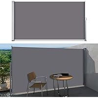 SVITA Seitenmarkise Kassetten-Rollo Sichtschutz Sonnenschutz Seitenrollo für Balkon Terrasse Garten 160x300cm Dunkelgrau…