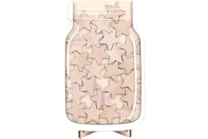 WEISIPU Bocal de récompense avec étoiles pour enfants - Système de récompense pour salle de classe - Bocal de récompense pour la maison, l'école et la salle de classe (bois, étoile)