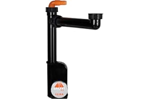 SIFONE LIRA SPAZIO 1 NT ISPEZIONABILE PER LAVELLI CUCINA AD 1 VASCA NERO