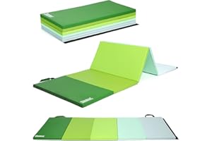 ‎PHYSKCAL PhysKcal 195 x 75 x 3 cm Klappbare Weichbodenmatte Turnmatte Fitnessmatte Gymnastikmatte mit Tragegriffen, Sportmatte Spielmatte, Tumbling-Matte für Kinder, Polsterung für Activity Play