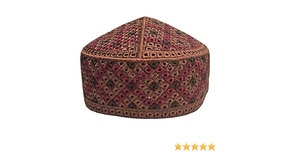 Cut Work Design Kufi Prayer Cap Hat 