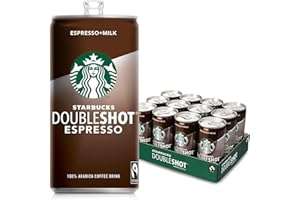 GENERIC Starbucks Doubleshot Espresso + Milk, 12 x 200ml Cans | Premium Ready-to-Drink Coffee | Strong Espresso with Creamy Milk | Energy Boost On-the-Go | Sold by Bargain Hub