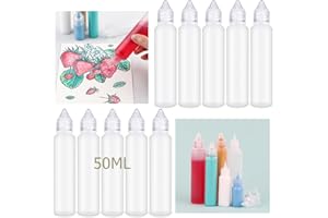 OTCRAFT 10 Pack 50 ML Empty Fine Tip Applicator Bottles; Plastic Squeeze Bottle for Glue Paint Ink; Clear Liquid Dispenser Small Gluing Projects, Paper Quilling DIY Craft, Acrylic Paintin