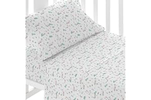 TRAMAS+ Set di Lenzuola per Culla e Miniculla, Lenzuola 100% Cotone Super Morbido per Bebè, Tessili per Cameretta 3 Pezzi con Disegni Allegri - 60x120cm, Winona