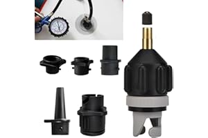 JINSIHU Adattatore per Pompa per Valvola SUP, Adattatore per Pompa Gonfiabile SUP Adattatore Compressore SUP Convertitore Gonfiabile della Pompa con 5 Ugelli Valvola Aria per Tavola da Surf Paddle Kayak