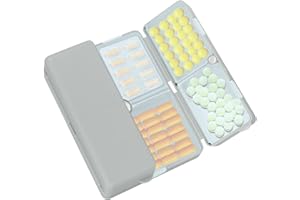 FYY 7 Day Pill Box Organiser, Travel Pill Case, [Folding Design][Large Capacity] Portable Pill Dispenser Container for Vitamins, Cod Liver Oil, Supplements, Medication Large-Grey
