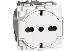 BTICINO Living Now Presa Flat Trivalente Shuko e Bipasso 10/16A, Bianco