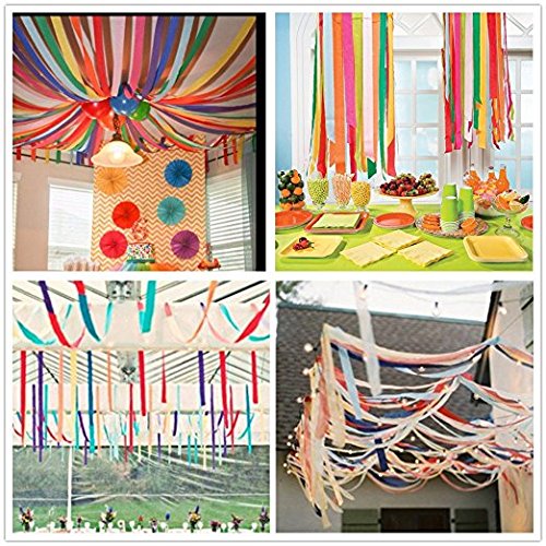 Krepppapier Papier Rolle Partydekoration Verschiedene Farben,4.5cm X 25m,6 Rollen (6 Rollen) - 6