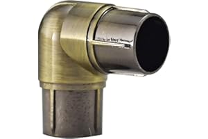 Your Home Online 19mm & 28mm Single Corner Bay Window Curtain Pole Elbow Joint Connector Bracket Rod (Antique Brass, 19mm Diameter Poles)