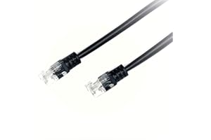 RGB Networks Ltd High Speed ADSL 2 + Cable Telephone Extension RJ11-RJ11 20m Cat5e BT Broadband gold plated connector Premium Quality (20m Black)