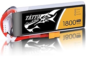 Tattu Batería Lipo 3s 1800mAh 75C 11.1V con XT60 Conector para FPV Racing RC Quadcopter Helicóptero Avión Multimotor Hobby DIY
