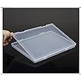 Portable A4 File Box Transparent Plastic Box Office Supplies Holder Document Paper Organizers Case PP Storage Collections Container Magazine Organizers Box Case 2pcs (11.8 x 8.3 x 0.8inch)