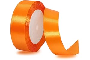 IMSOLDECOR Satinbands Orange 25mm Breit, 23 Meters Geschenkband Schleifenband für Geschenkverpackungen, DIY-Basteleien, Blumensträuße, Nähprojekte, Schleifenherstellung, Geburtstags- und Hochzeitsdekorationen