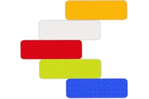 XHBTS 50 pegatinas reflectantes de advertencia de seguridad, visibilidad nocturna, autoadhesivas, impermeable, cinta adhesiva reflectante, 1,18 x 3,25 pulgadas