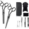MAYCREATE® 10 Pcs Professional Hair Cutting Scissors For Men Hair Dressing Scissors Barber Kit with Hairdressing Scissor for Men Women Adult Kids Home Hair Cut Kit at Home