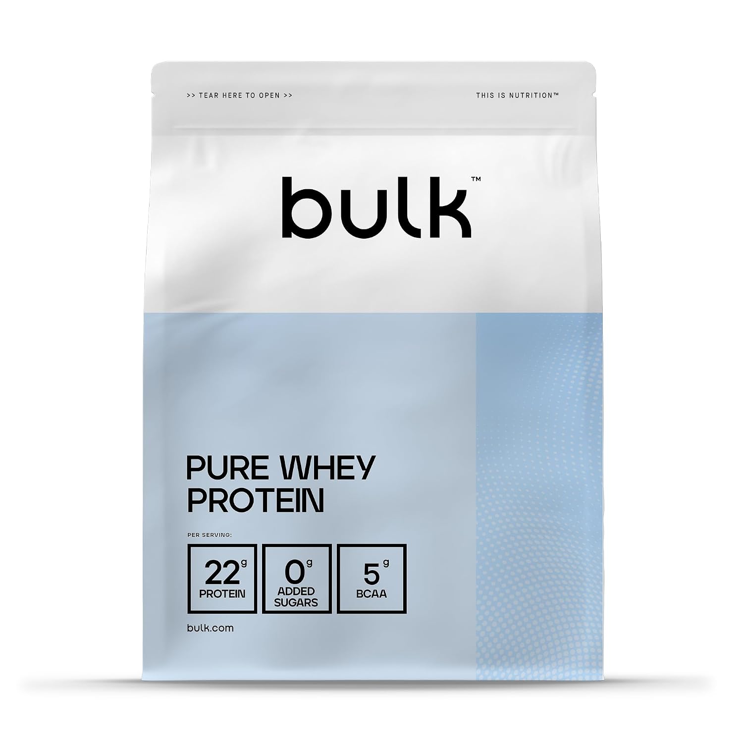 Bulk Pure Whey Proteine in Polvere, Cioccolato e Arachidi, 500g | 22g Proteine e 5g BCAA per dose, Basso contenuto di zuccheri, Supporta la crescita e il recupero muscolare