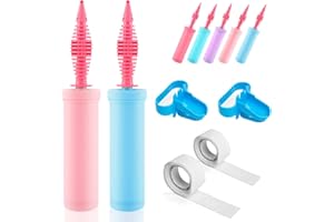 XIANGLONGY 2 Piezas Inflador Globos, con 2 Anudadores para Globos y 200 Puntos de Pegamento, Hinchador Globos Manual, Inflador Globos Manual para Bodas y Fiestas, Dos Colores Aleatorios