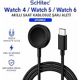 ScHitec Samsung Watch 4/Watch 5/ Watch 6 Uyumlu Fast Wireless Charge Hızlı Kablosuz Akıllı Saat Şarj Cihazı