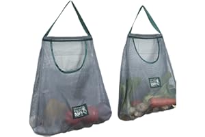 Docache Bolsas de Almacenamiento de Verduras, 9.8inch 2 Pcs Bolsas de Malla Reutilizables para Comestibles, Bolsa Red Malla Cestas de La Compra, Bolsa de Malla de Verduras, para Comestibles