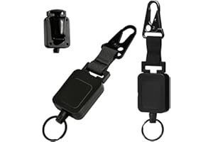 HUANRANYO Gear Keeper CB Mikrofonhalter, einziehbarer Mikrofonhakenhalter mit robuster Schnappbefestigung, verstellbares Mikrofon-Umhängeband und Hardware-Montageset, Schwarz, 2 Stück