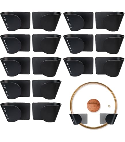 Eupdd Topfdeckelhalter Set - 6 Stück Selbstklebend Schwarz