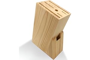 AUSYIWI Bloc de couteaux de cuisine sans couteaux, porte-couteaux de cuisine, porte-couteaux de cuisine pour comptoir de cuisine, avec fentes pour ciseaux et tige d'affûtage, coupe universelle